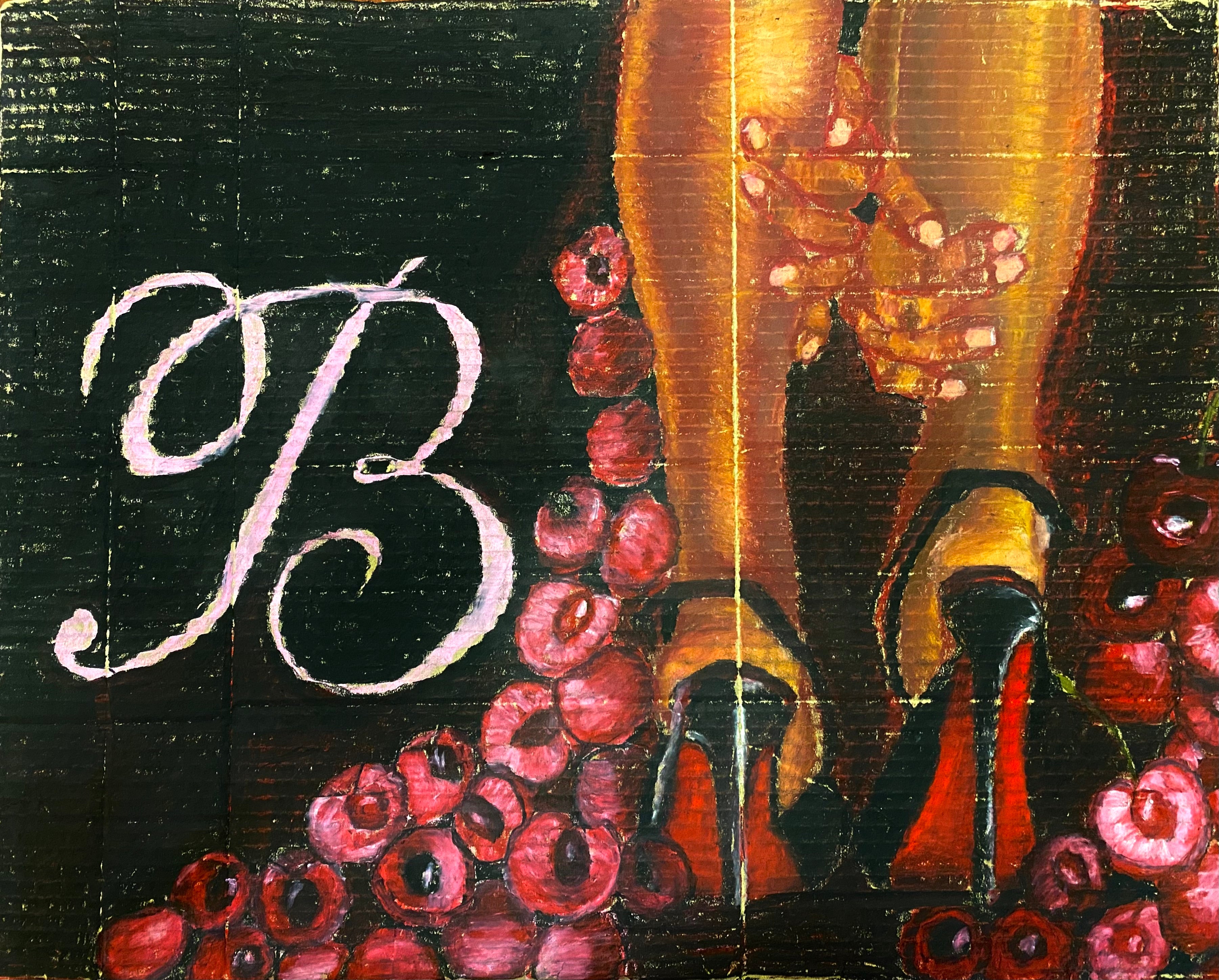 B - Bopstar Original No.1. Oil Pastel on cardboard