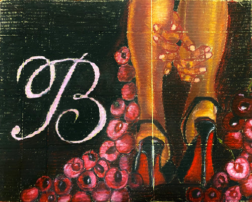 B - Bopstar Original No.1. Oil Pastel on cardboard